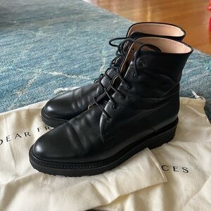 Dear Frances Black Park Leather Ankle Boots